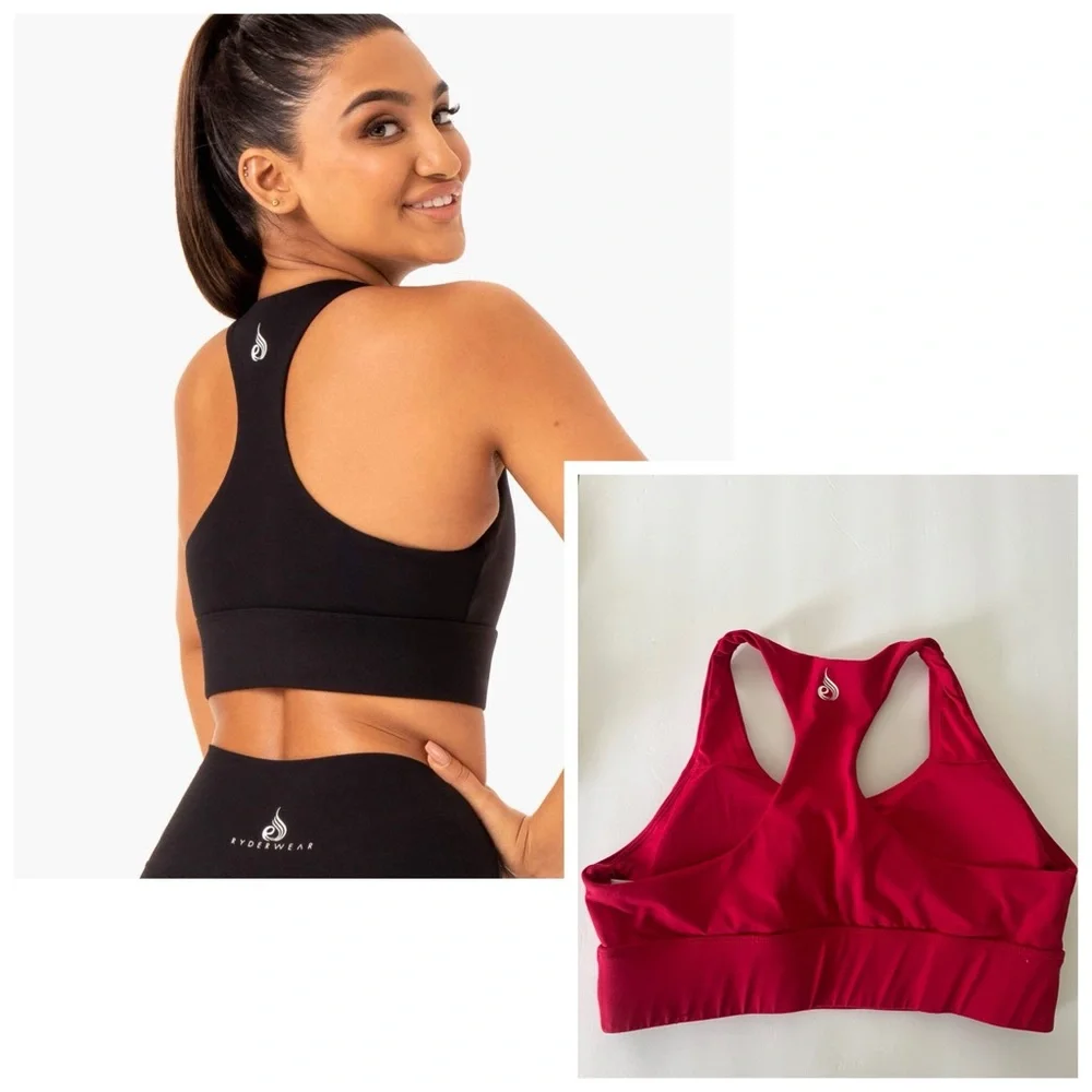 RYDERWEAR RED BASE RACER BACK SPORTS BRA Size M.
